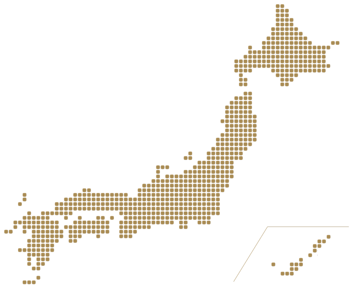 日本全国の対応エリアを示す地図